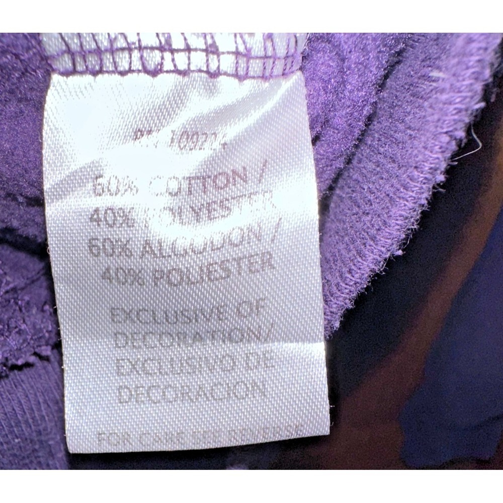 Top Stitch Morning Sun Vintage Purple Tree Beaded Embroidered Sweatshirt Medium - Picture 4 of 5